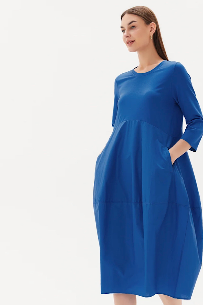 OVOID COMBI DRESS - CERULEAN BLUE