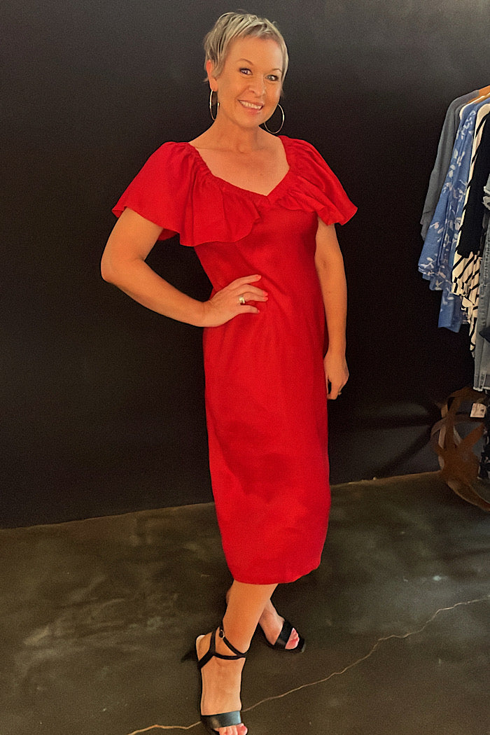 Michelle Red Note MICHELLE DRESS - RED – Mickelloo