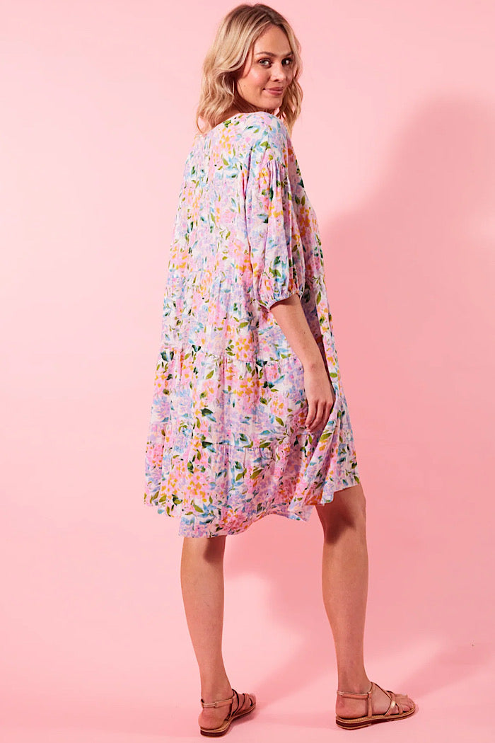FLORA RELAX DRESS - SALT HYDRANGEA