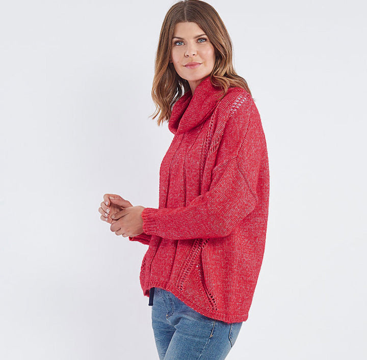 EMBRACE ME TEXTURED KNIT - RED - FINAL CLEARANCE