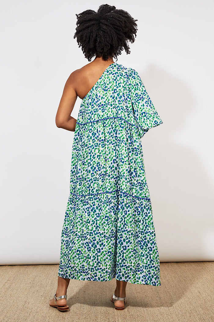 LAMU ONE SHOULDER DRESS - SAVANNA BLUE