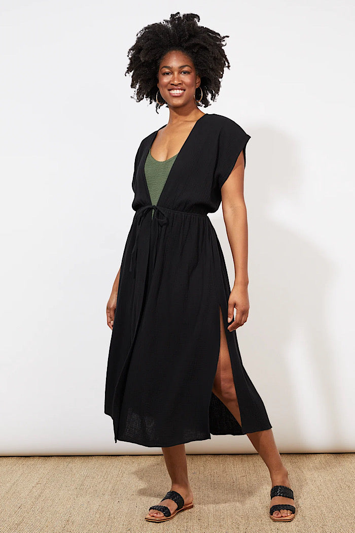 TULUM WRAP DRESS - JET