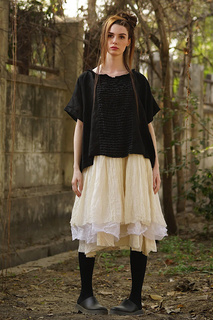 AMELIE SHORT TUTU SLIP DRESS - WARM WHITE