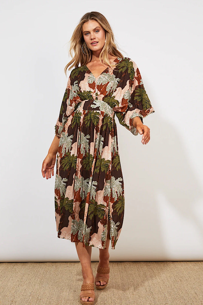 CAYMAN BATWING DRESS - PALMS