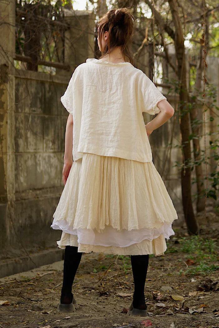 AMELIE SHORT TUTU SLIP DRESS - WARM WHITE