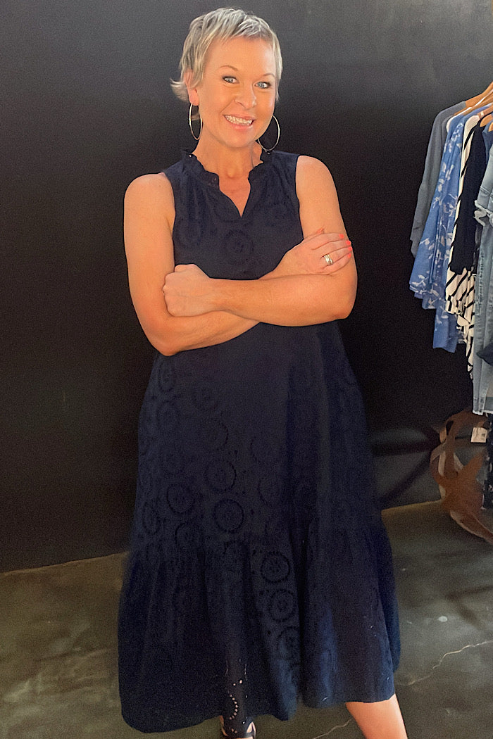 CASABLANCA DRESS - NAVY