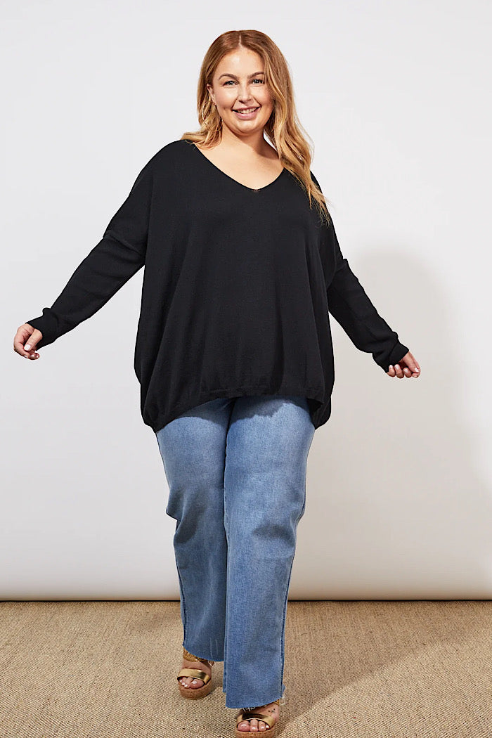 TANNA KNIT - JET - FINAL CLEARANCE