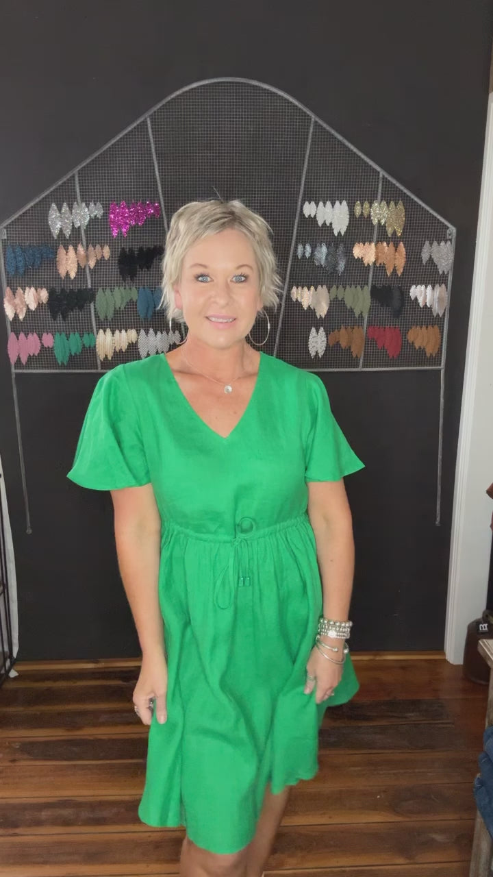 HALCYON TIE DRESS - EMERALD