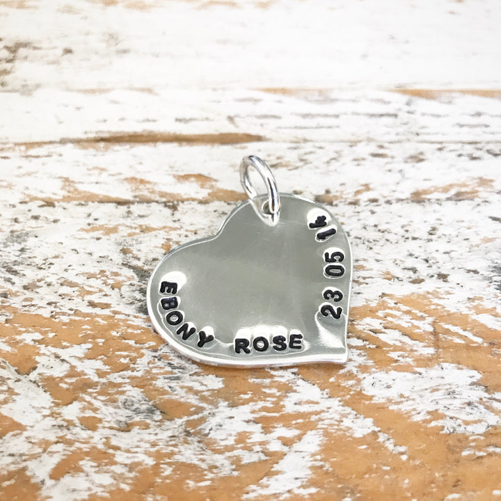 HAND STAMPED SILVER LOVE PENDANT