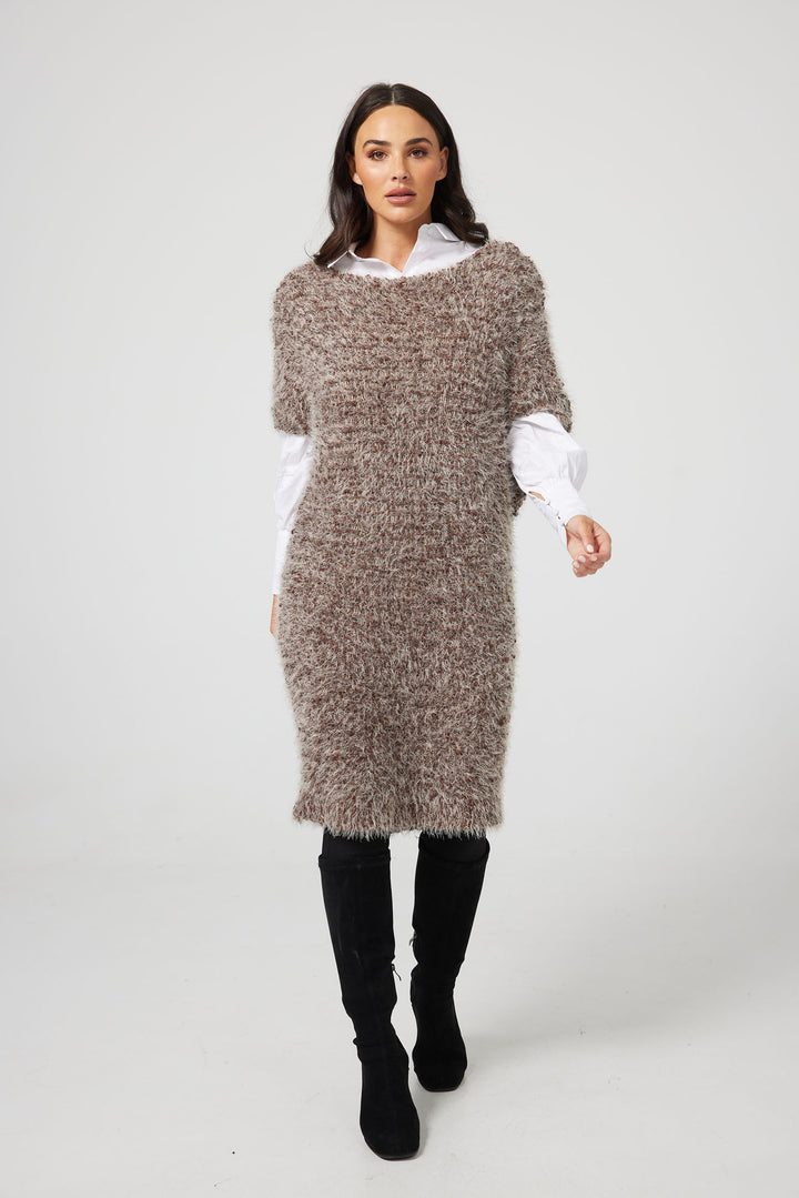 SLYVIE TUNIC - CHOCOLATE & NATURAL - FINAL CLEARANCE