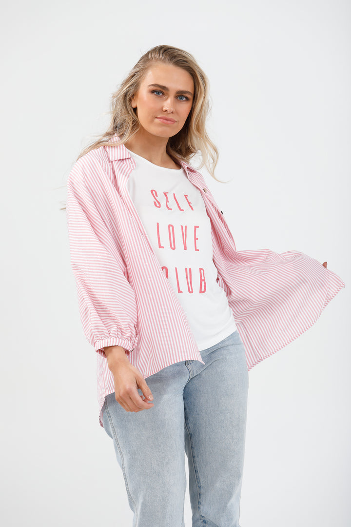 MONTY SHIRT - PINK STRIPE