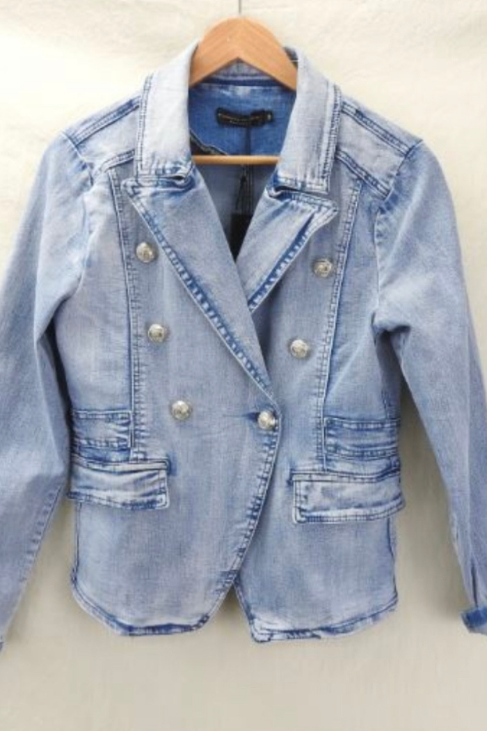 RHIANA STRETCH DENIM BLAZER - FINAL CLEARANCE