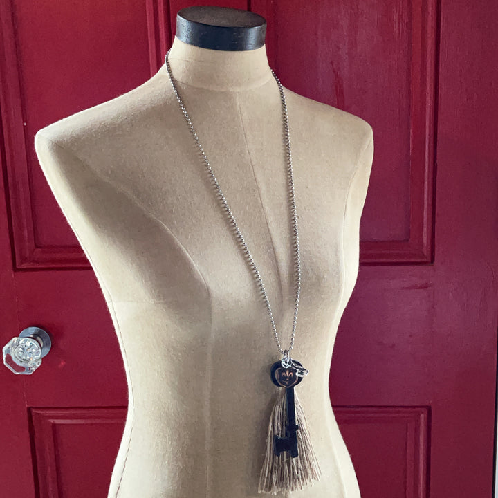 MICKELLOO TASSEL & CHARM NECKLACE - UNLOCK YOUR DREAMS