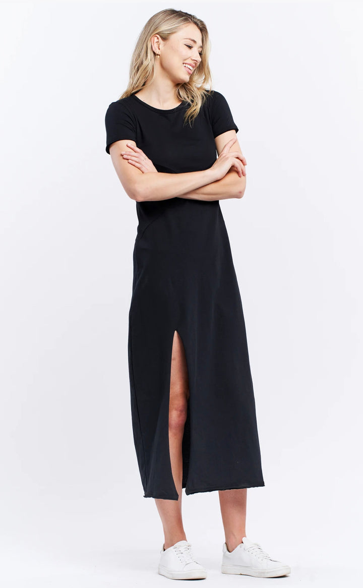 ASYMMETRIC MAXI DRESS - BLACK