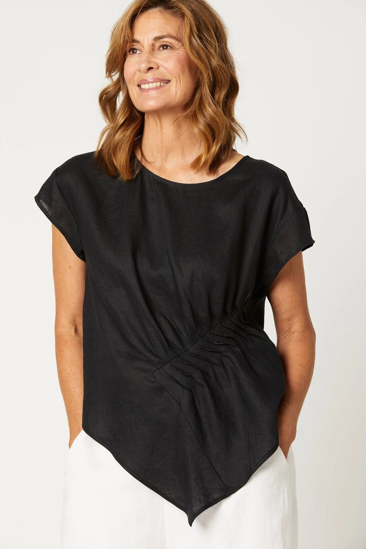 NALA RUCHED TOP - EBONY