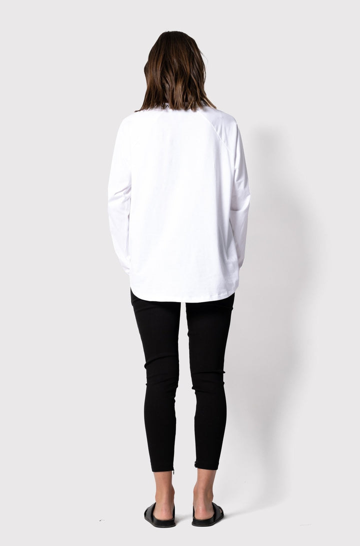 SAINT LONG SLEEVED TEE - WHITE - FINAL CLEARANCE