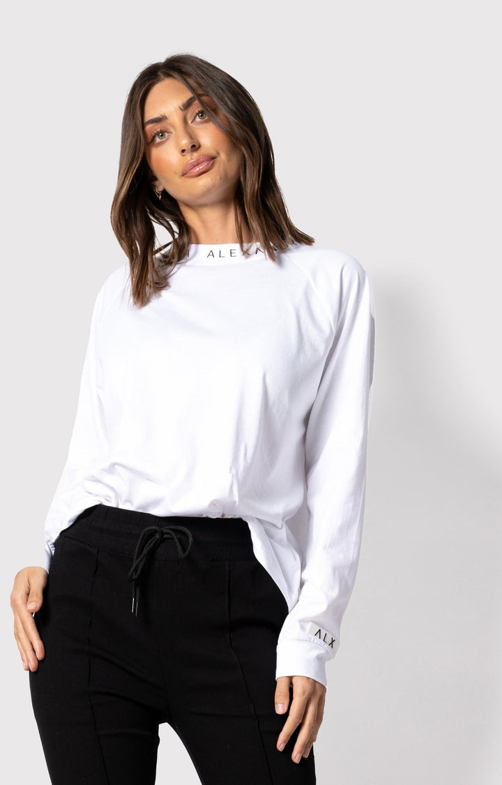 SAINT LONG SLEEVED TEE - WHITE - FINAL CLEARANCE