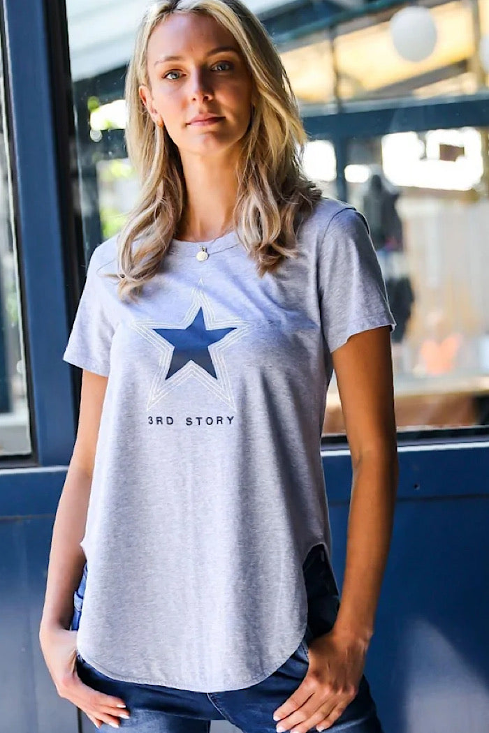 3S STAR TEE - GREY