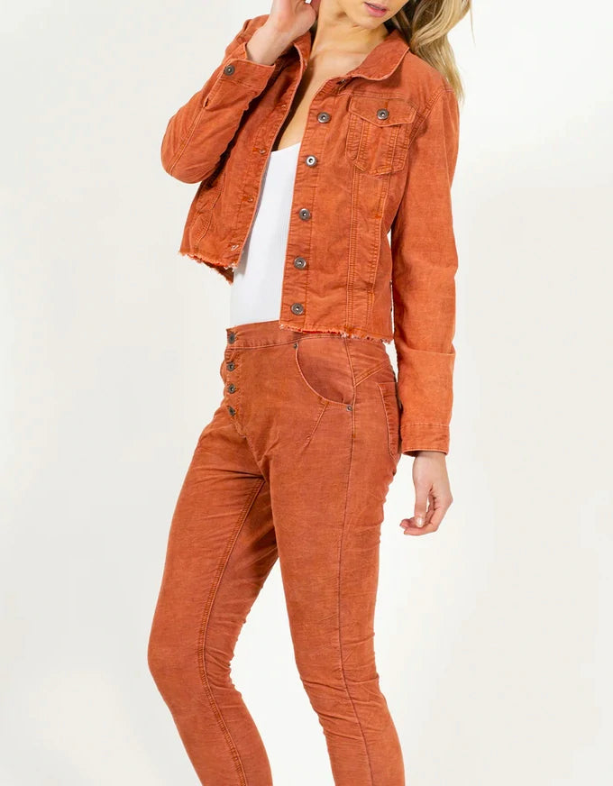 MERITAGE BABY CORD JACKET - APRICOT - FINAL CLEARANCE