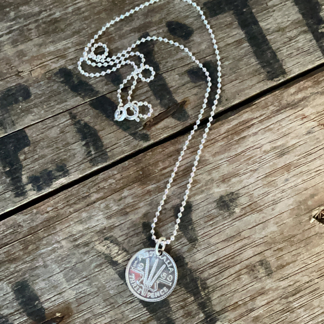 LUCKY SILVER COIN NECKLACE - THREEPENCE