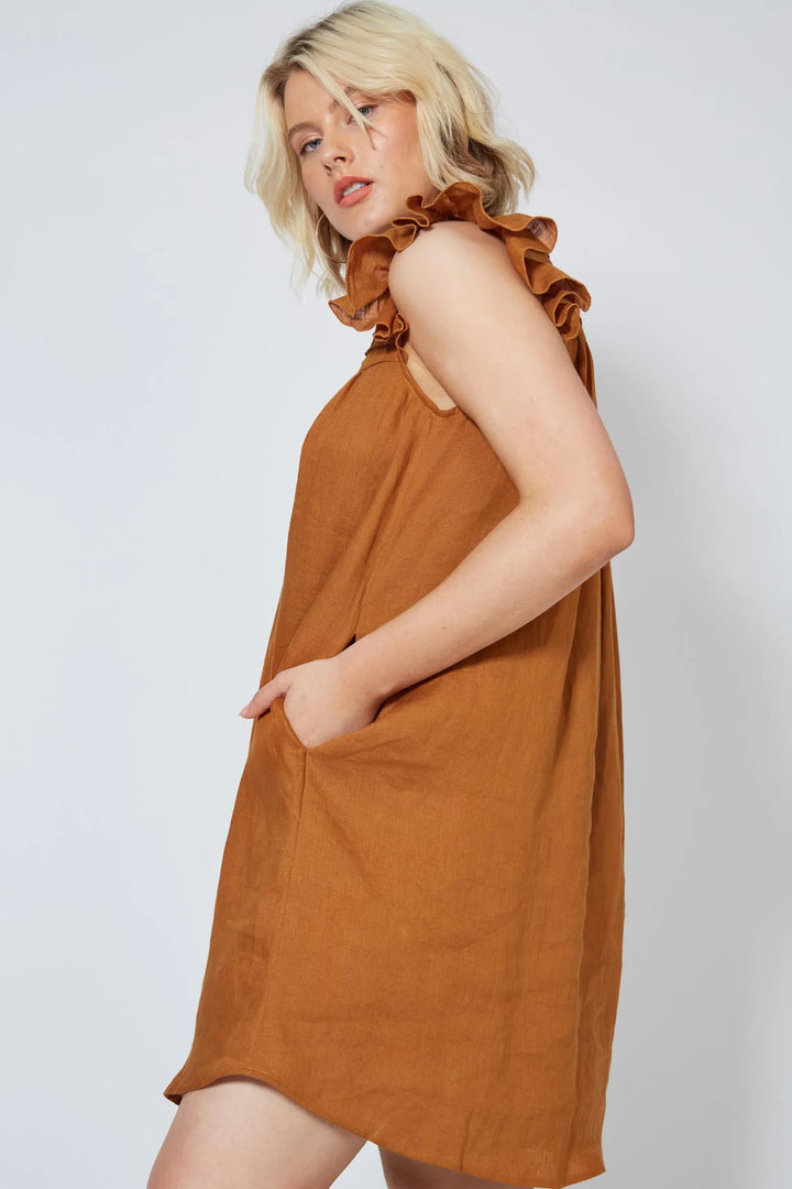 ANTILLIA PEASANT DRESS - CINNAMON