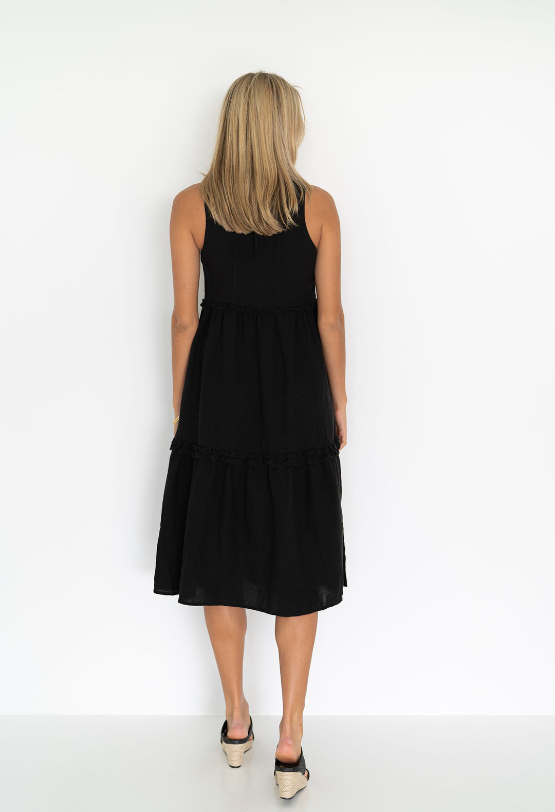 AVA MIDI DRESS - BLACK - FINAL CLEARANCE