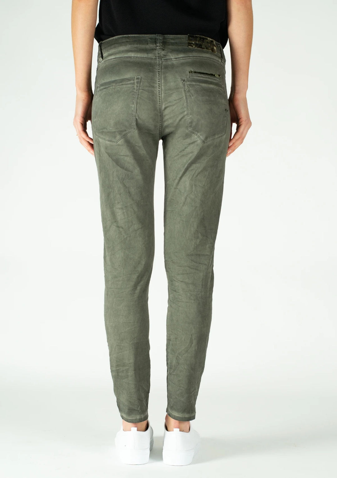 LAUREL OLIVE BOYFRIEND PANTS - FINAL CLEARANCE