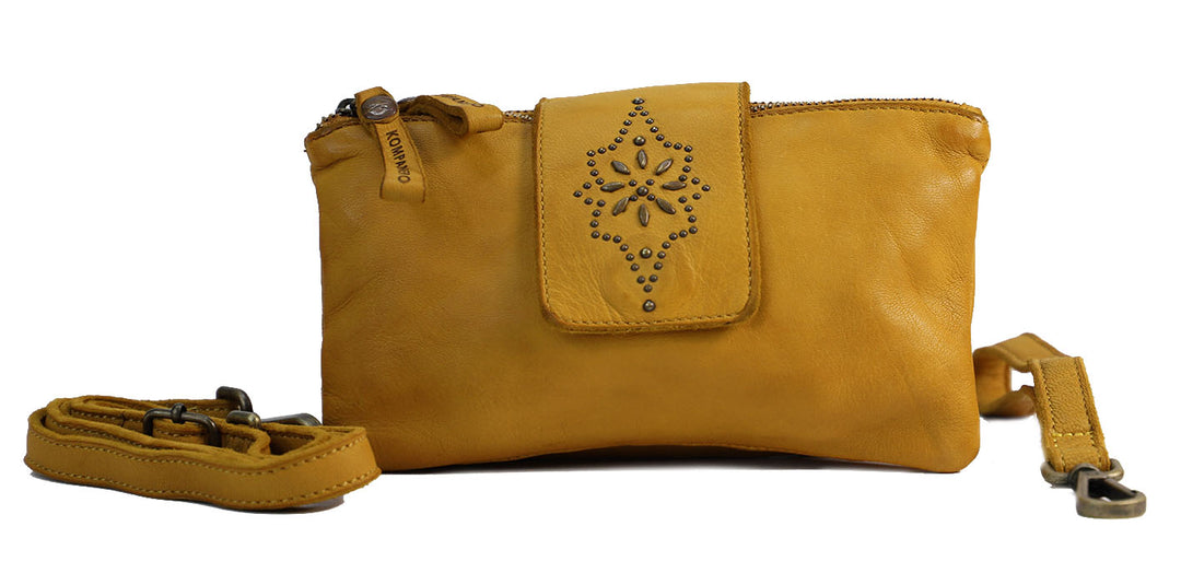 KENNA CROSSBODY CLUTCH - MUSTARD