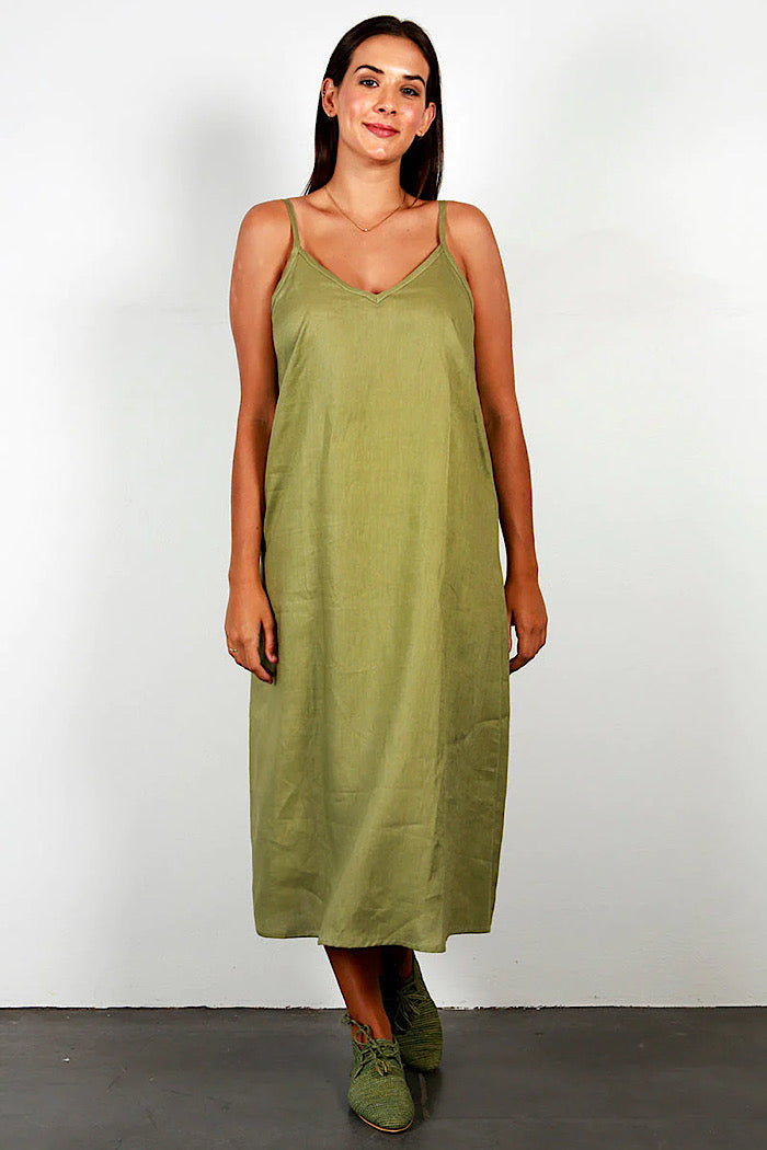 SLIP DRESS - EUCALYPTUS