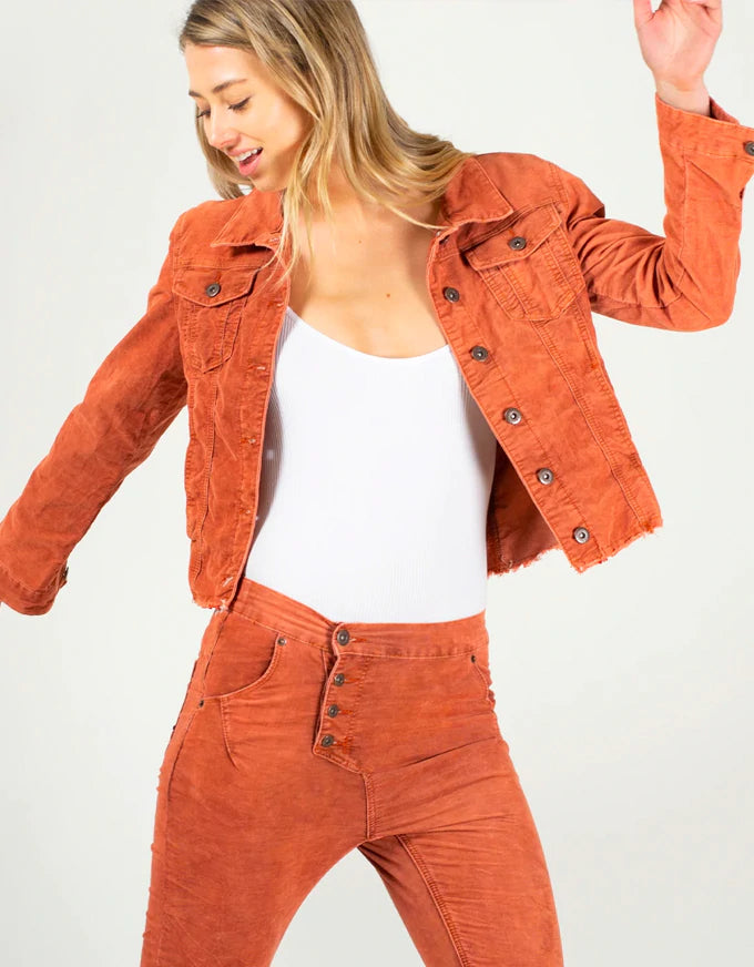 MERITAGE BABY CORD JACKET - APRICOT - FINAL CLEARANCE