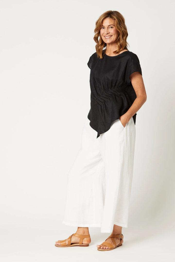 NALA RUCHED TOP - EBONY