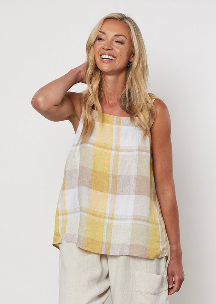 CHECK LINEN CAMI