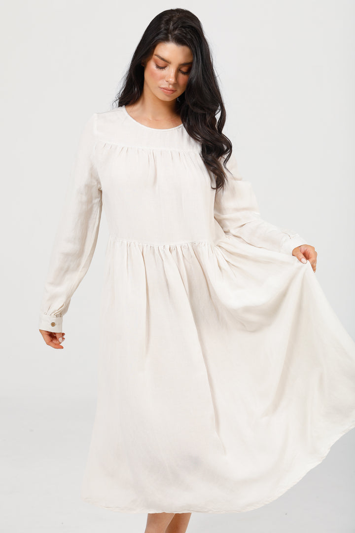 FARRA DRESS - NATURAL - FINAL CLEARANCE