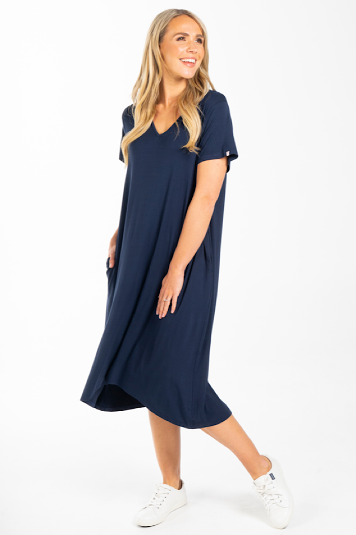 T- SHIRT DRESS - NAVY