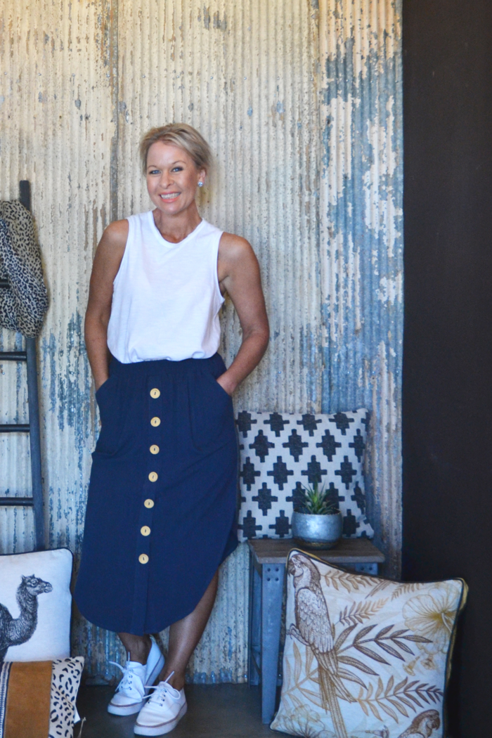 LA BARRE SKIRT - NAVY