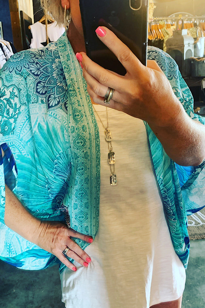 EXOTIC KIMONO CAPE - BLUE
