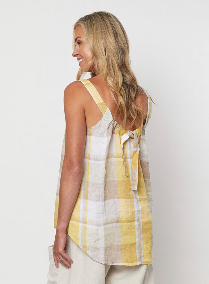 CHECK LINEN CAMI