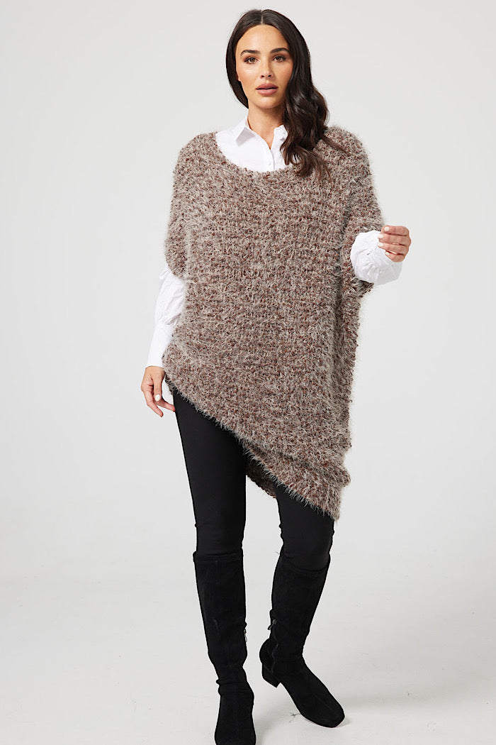 SLYVIE TUNIC - CHOCOLATE & NATURAL - FINAL CLEARANCE