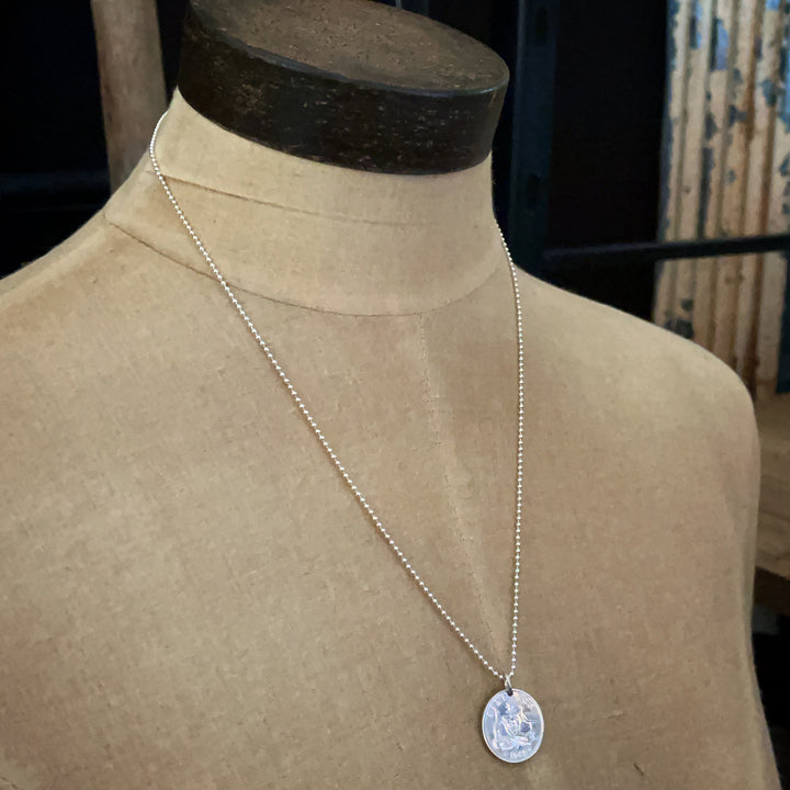 LUCKY SILVER COIN NECKLACE - SIXPENCE