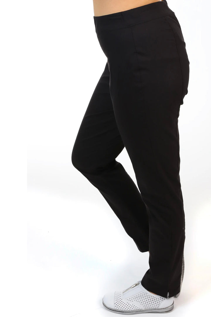 LONG SLIM TRAPEZE PANTS - BLACK