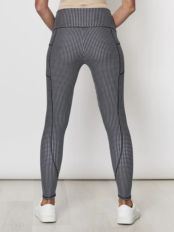 CHECK PRINTED LEGGING- BLACK