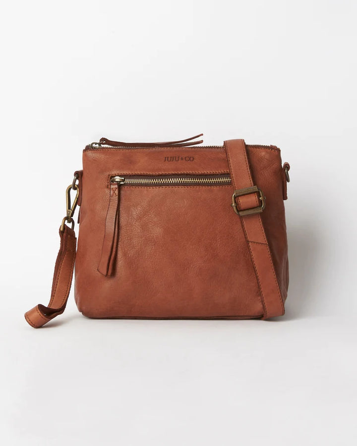 JUJU LARGE ESSENTIAL POUCH - COGNAC