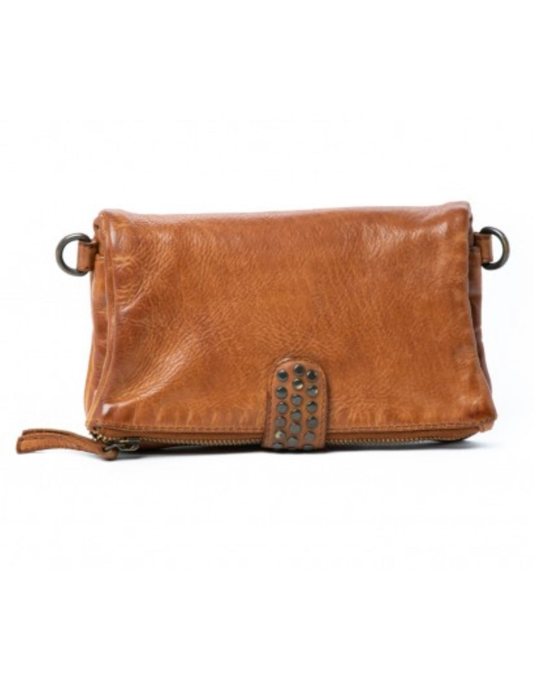 VALENTINA CLUTCH/BAG - COGNAC