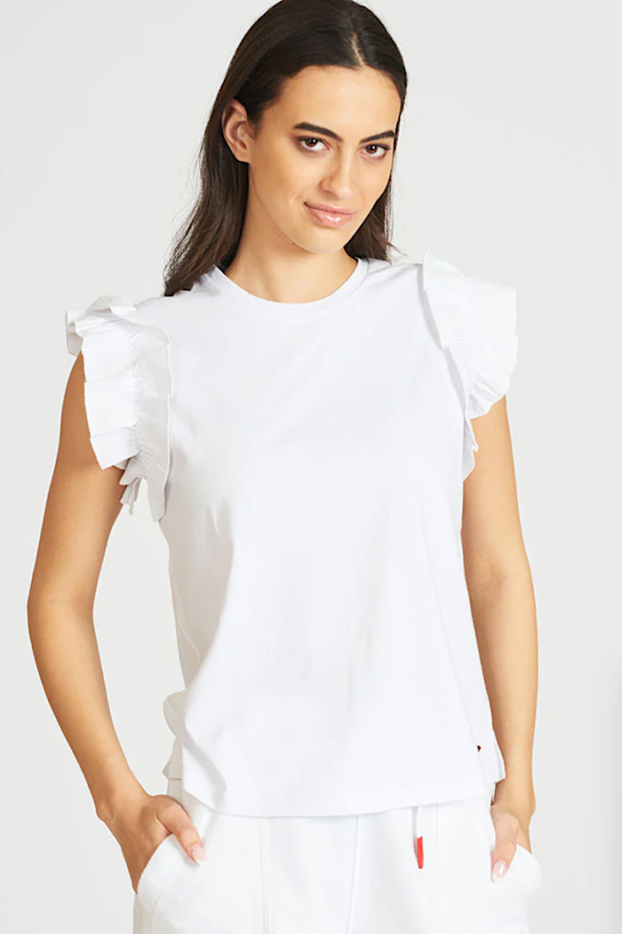 RUFFLE T-SHIRT - WHITE