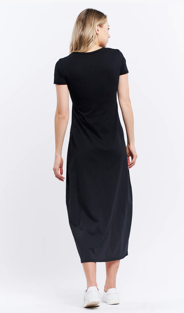 ASYMMETRIC MAXI DRESS - BLACK