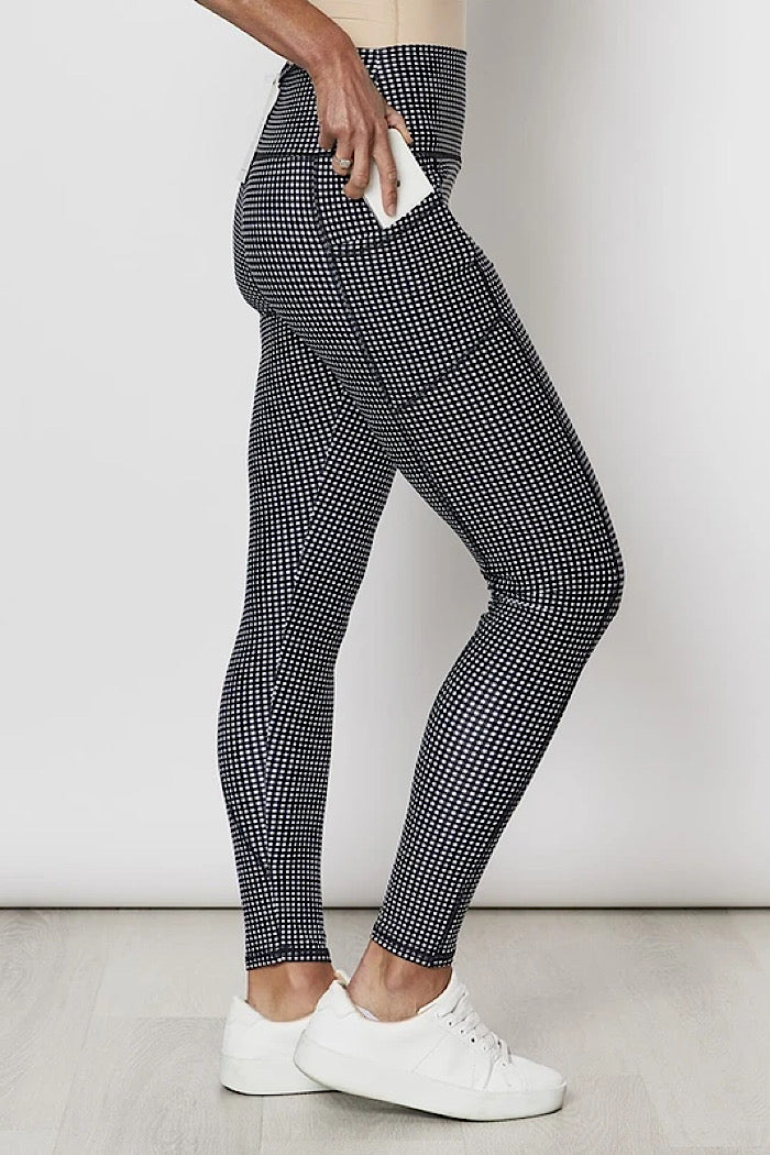 CHECK PRINTED LEGGING- BLACK