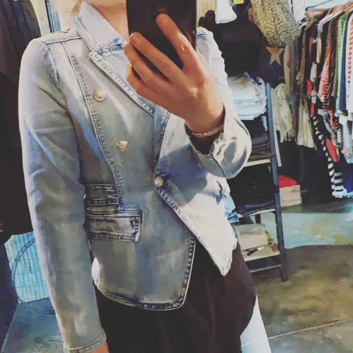 RHIANA STRETCH DENIM BLAZER - FINAL CLEARANCE