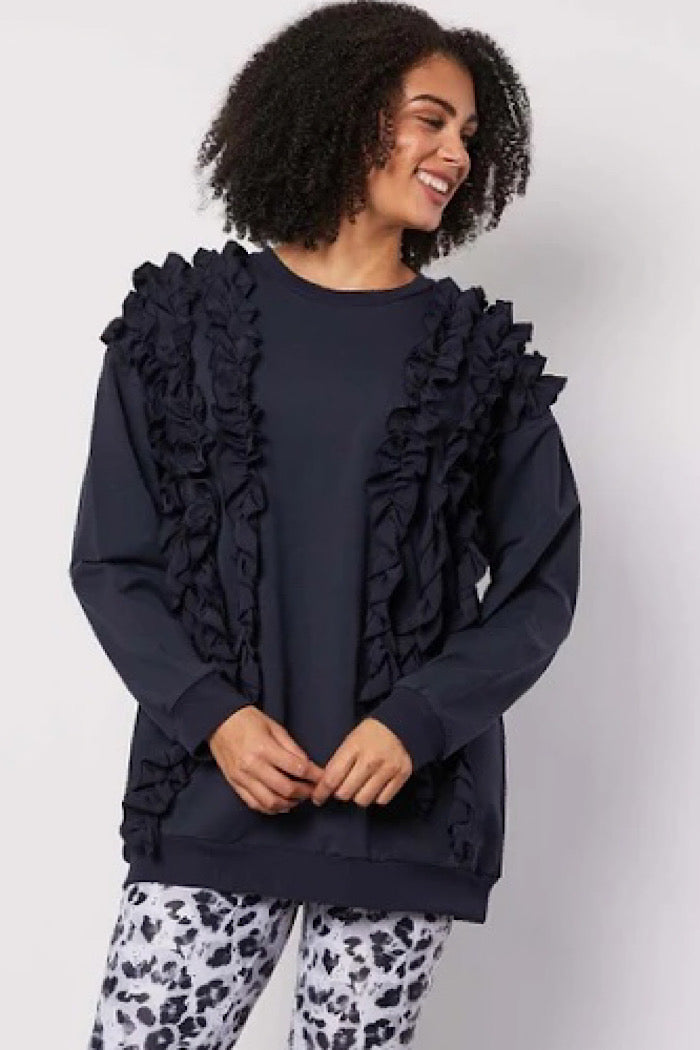 FRILL SWEATER - NAVY - FINAL CLEARANCE