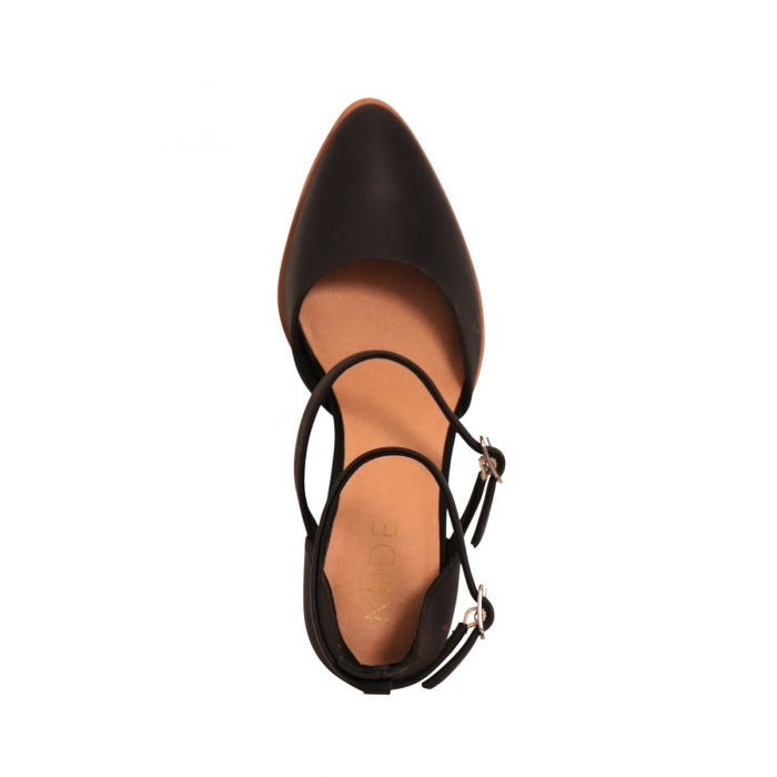FLEUR CLOSED TOE HEELS - BLACK - FINAL CLEARANCE