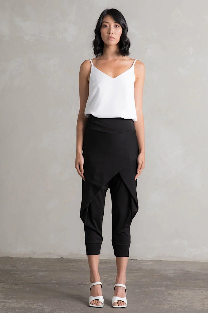 CHARLI CROSSOVER PONTI PANTS - BLACK